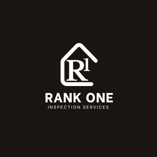 Rank One Inspection Services logo with white house icon and R1 text on black background.